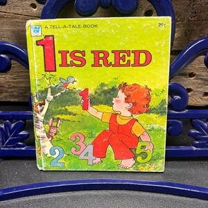 1 is Red, Vintage Whitman Tell-a-tale book, Illustrated 1974 Childrens book